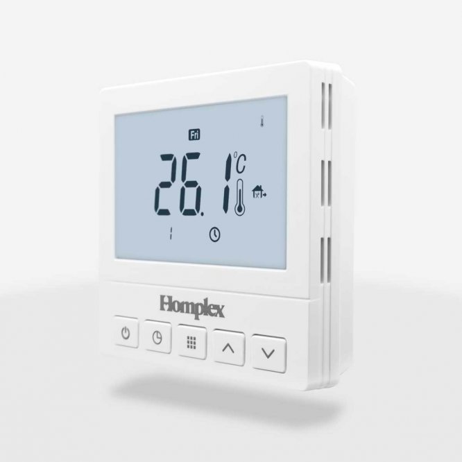 Termostat programabil HOMPLEX 920 DF pentru încălzirea în pardoseală, în doză, control wireless (fără fir)