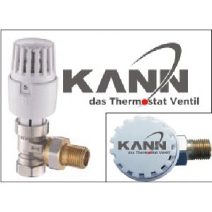 SET Robinet colt termostatat KANN - ROBINET coltar + CAP termostatic + ROBINET colt retur 1/2"